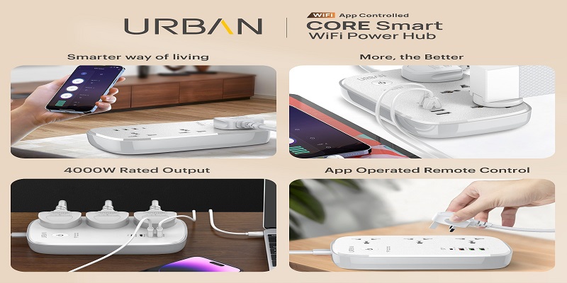 URBAN ventures into Smart charging & home automation category with URBAN Core Smart WiFi Power Hub Extension Power Stations