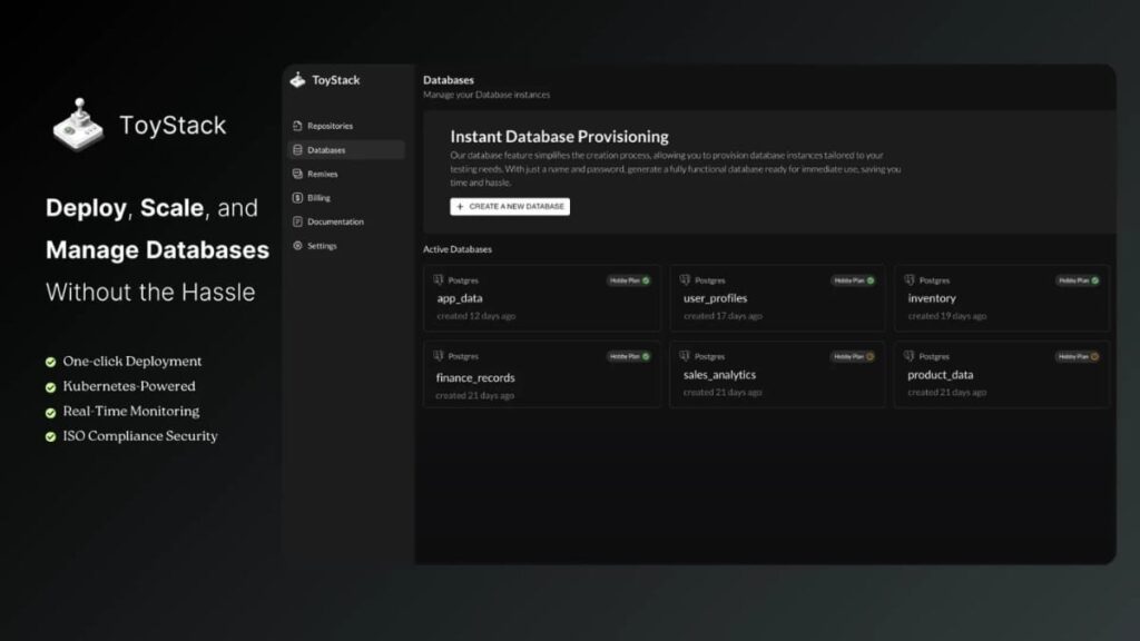 Effortless PostgreSQL Database Management with ToyStack