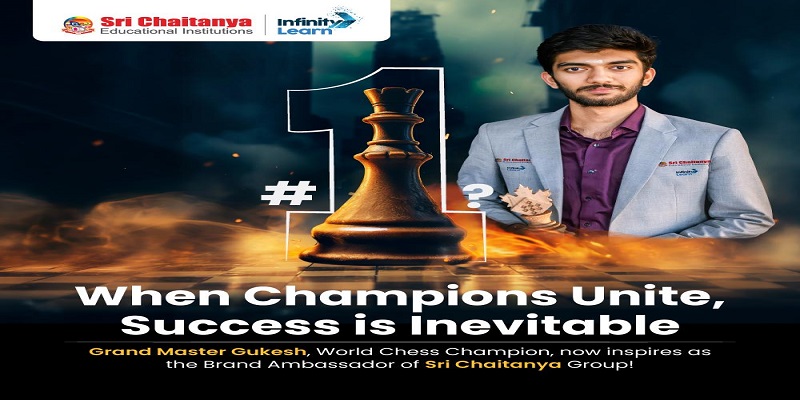 Sri Chaitanya Group Appoints World Chess Champion  Gukesh Dommaraju as Brand Ambassador