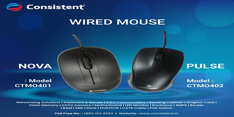 Consistent Expands Its Accessories Range with Ergonomic PULSE and NOVA Wired Mouse