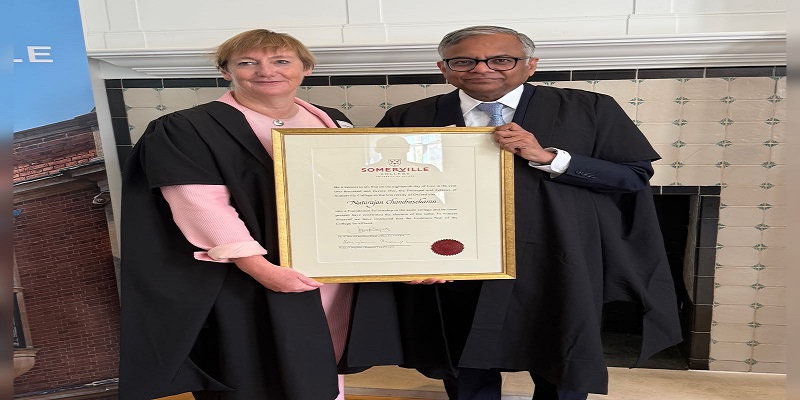 Somerville College, University of Oxford honours Natarajan Chandrasekaran with Foundation Fellowship