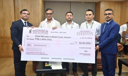Punjab & Sind Bank Contributes Rs 50 Lakh to Assam Chief Minister’s Relief Fund to Support Flood Relief Efforts